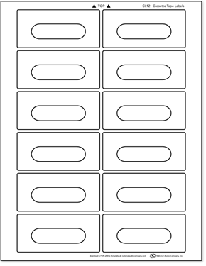 12 UP White Cassette Labels w/ Bleed